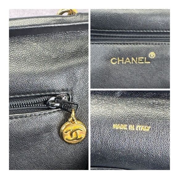 Chanel Black Quilted Caviar Leather Vintage Timeless Frame Bag - Picture 14 of 15